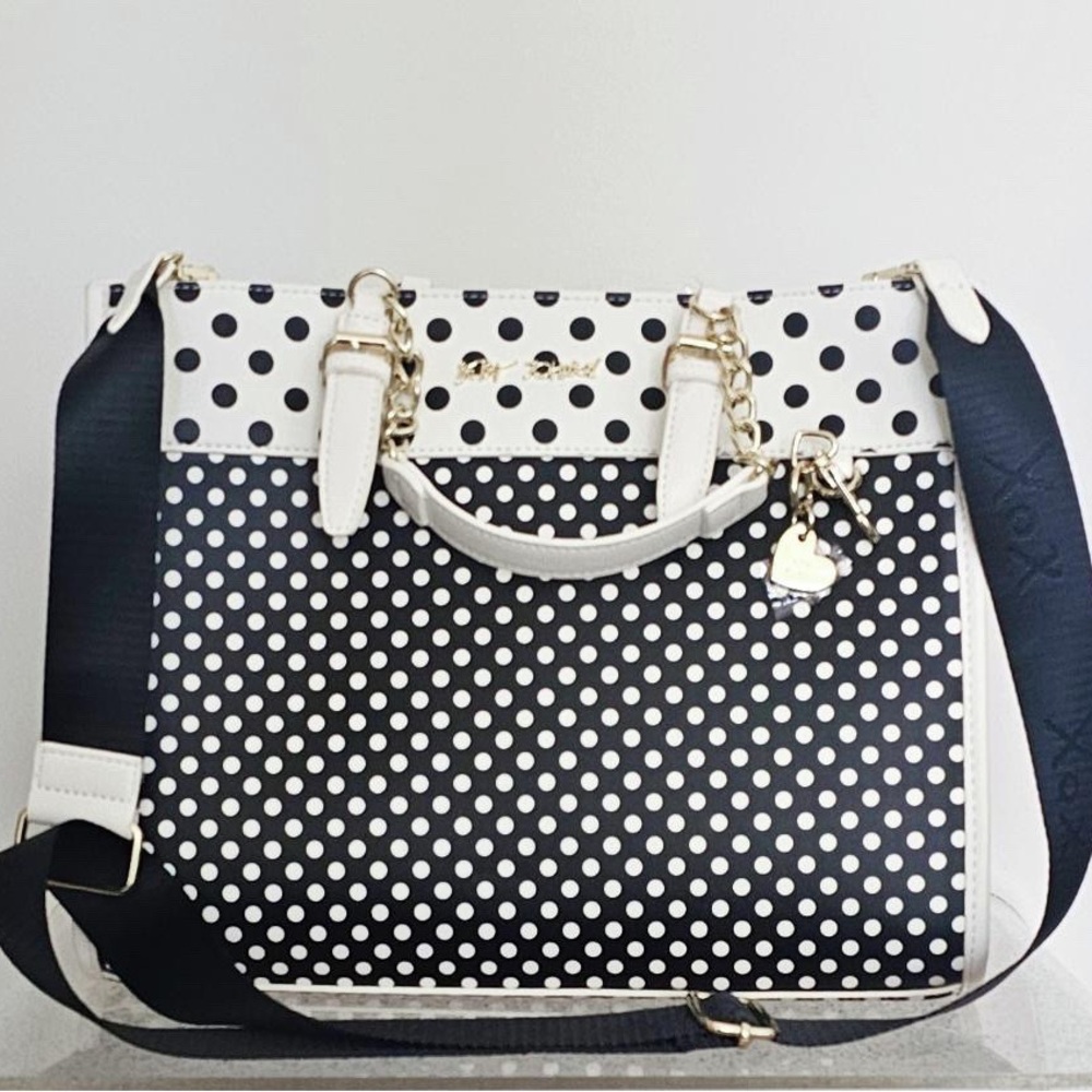 Betsey Johnson Black and White Polka Dot Satchel